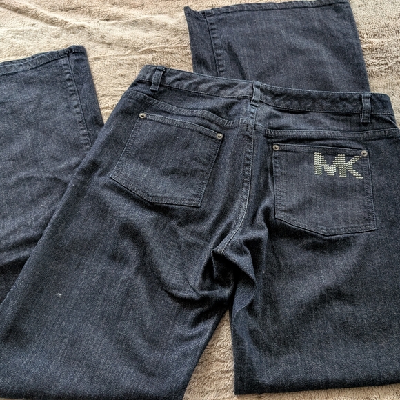 Michael Kors Dark Blue Wide Leg Jeans Sz 8 - Picture 5 of 7